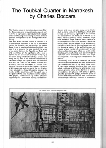 Marrakech - Essay in Environmental Design, a journal dedicated to promoting and coordinating higher studies and research in the field of architecture, and urban and rural planning pertaining to the Islamic world.