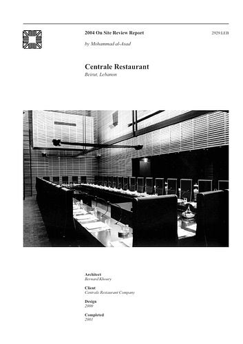 Centrale Restaurant On-site Review Report