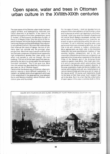 Open Space, Water and Trees in Ottoman Urban Culture in the XVIIIth - XIXth Centuries