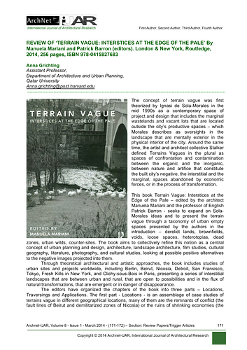 Review of 'Terrain Vague: Interstices at the Edge of the Pale'