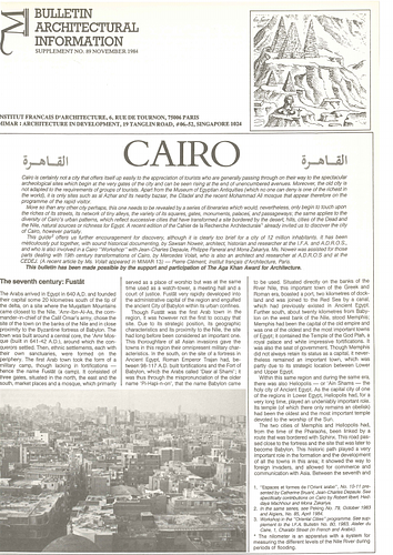  Cairo - An article in Mimar: Architecture in Development, an  international architecture magazine focusing on architecture in the developing world and related issues of concern.