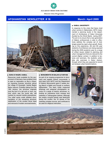 AKTC - Afghanistan Newsletter 18 (March/April 2009)