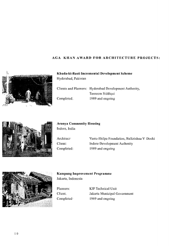 Aga Khan Award for Architecture Projects