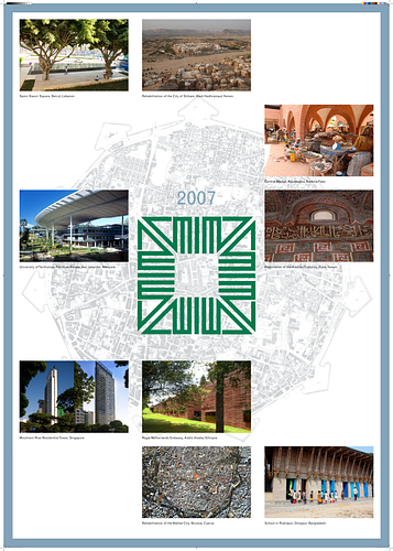 Graphic Panel of Award Winning Projects from the Tenth Cycle of the Aga Khan Award for Architecture (2007)