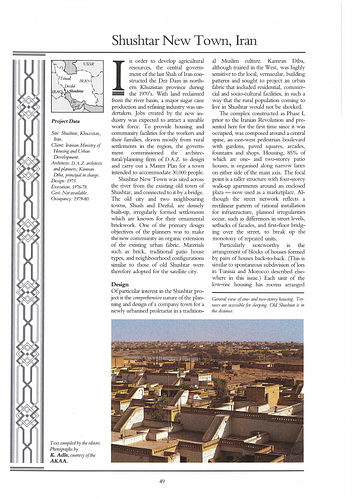 Shushtar New Town - An article in Mimar: Architecture in Development, an  international architecture magazine focusing on architecture in the developing world and related issues of concern.