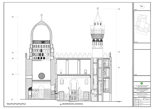 Amir Aslam al-Silahdar Funerary Complex Conservation - This drawing documents the work of the Historic Cities Programme in Cairo between 2006-2009. The drawing is a CAD file converted to PDF.