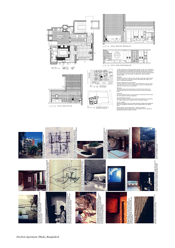 Pavilion Apartment - Presentation panels are drawings, images, and text graphically prepared by the architect and submitted to the Aga Khan Award for Architecture during the later round of the Award cycle. The portfolios are kept in the Aga Khan Trust for Culture Library for consultation purposes.
