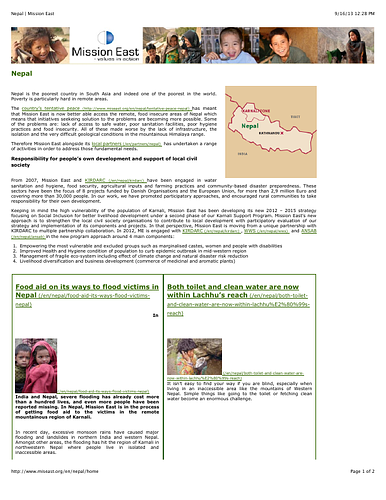 <div><span style="color: rgb(0, 0, 0); font-family: Verdana, geneva, arial, charcoal, helvetica, sans-serif; font-size: 12px; line-height: 14px; text-align: justify;">Webpage describing the world of Mission East in Nepal.</span></div>