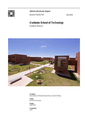 Guelmim School of Technology On-site Review Report