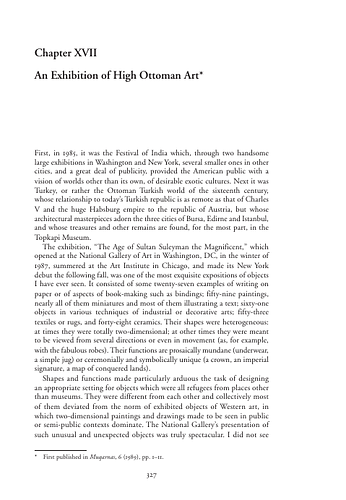 Oleg Grabar - Islamic Visual Culture, 1100-1800<br/>Part Three: Architecture and Culture<br/>Chapter XVII: An Exhibition of High Ottoman Art