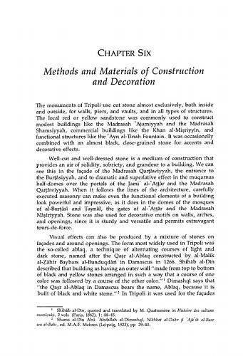 Methods and Materials of Construction and Decoration