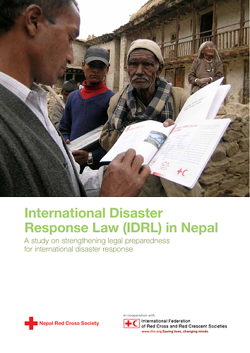 <div>From the Executive summary:</div><div><br></div><div>This report reviews Nepal’s legal and policy framework for disaster response with a focus on large-scale emergencies that exceed national coping capacities. It analyses Nepal’s legal preparedness for disasters by assessing its legal framework against key international standards.</div><div><br></div><div>The study aims to:</div><div><ul><li>Identify gaps and areas of good practice in addressing legal issues and implementing the key regional and international instruments relevant to disasters in Nepal.</li><li>Recommend measures to minimize legal barriers and encourage effective national and international responses to disasters in Nepal.</li></ul></div>