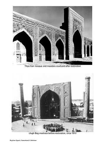 Photographs of Registan Square Restoration