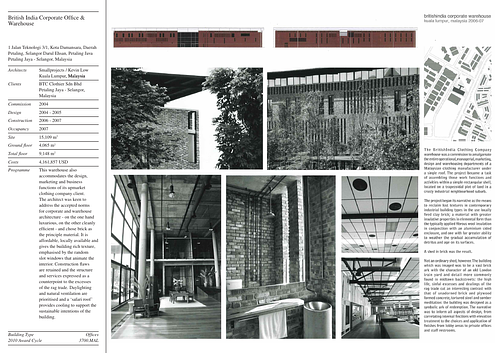 British India Corporate Office and Warehouse - Presentation panels are drawings, images, and text graphically prepared by the architect and submitted to the Aga Khan Award for Architecture during the later round of the Award cycle. The portfolios are kept in the Aga Khan Trust for Culture Library for consultation purposes.