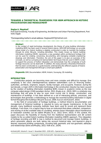 Towards a Theoretical Framework for HBIM Approach in Historic Preservation and Management