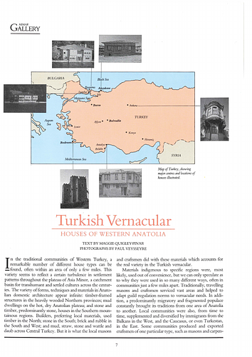 Turkish Vernacular: Houses of Western Anatolia