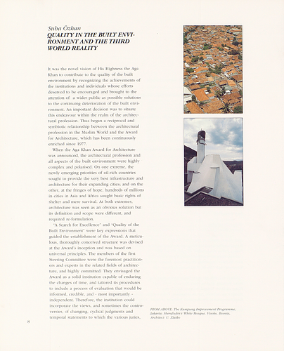 Suha Ozkan - From the Award Monograph Architecture for a Changing World, featuring the recipients of the 1992 Aga Khan Award for Architecture.