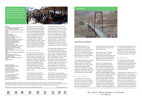 Brief describing the work of the Aga Khan Foundation in Tajikistan since 1993.