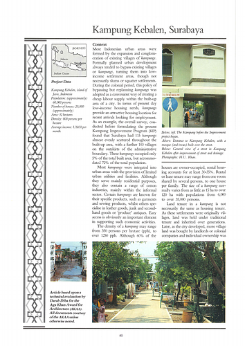 Kampung Kebalen Improvement - An article in Mimar: Architecture in Development, an  international architecture magazine focusing on architecture in the developing world and related issues of concern.