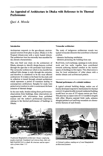 An Appraisal of Architecture in Dhaka with Reference to its Thermal Performance