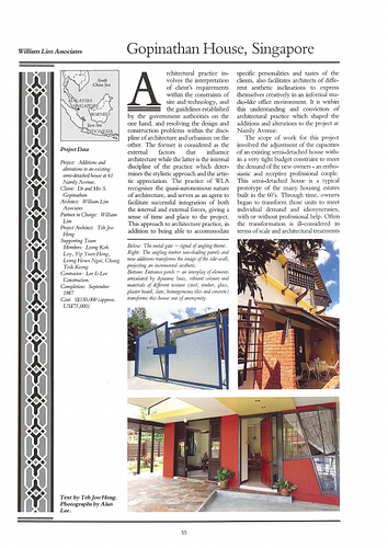 William S.W. Lim - An article in Mimar: Architecture in Development, an  international architecture magazine focusing on architecture in the developing world and related issues of concern.