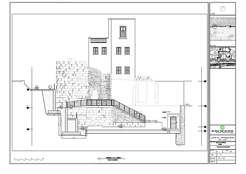 Drawing of the Bab al-Mahruq: section, intervention