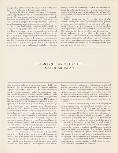 Nader Ardalan - From the Award Monograph Architecture and Community, featuring the recipients of the 1980 Aga Khan Award for Architecture.