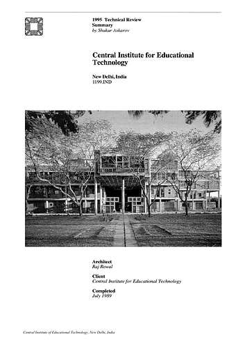 Central Institute of Educational Technology On-site Review Report