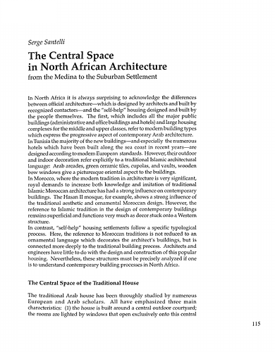 The Central space in North African Architecture
