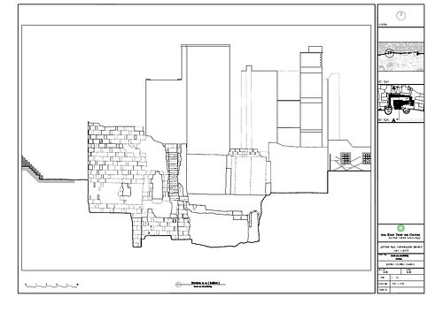 Drawing of the Bab al-Mahruq: section, existing conditions