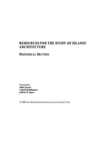 Resources for the Study of Islamic Architecture