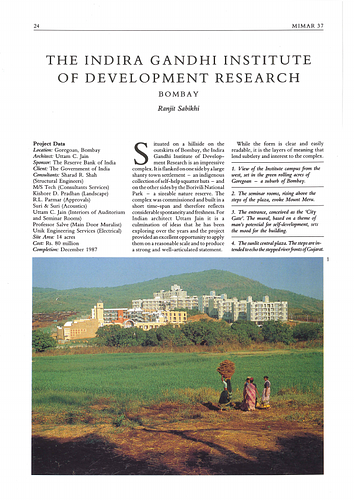 The Indira Gandhi Institute of Development Research