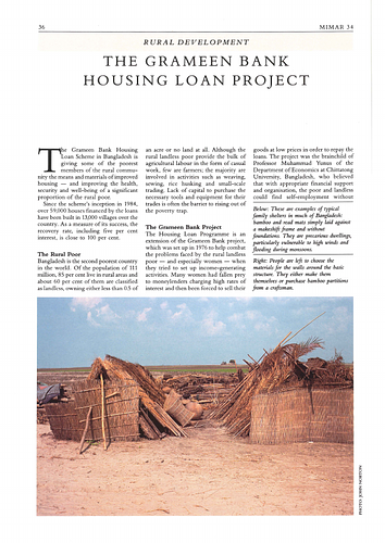 The Grameen Bank Housing Loan Project