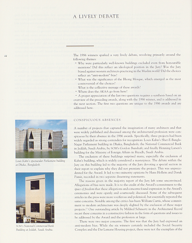 Bhong Mosque - From the Award Monograph Space for Freedom, featuring the recipients of the 1986 Aga Khan Award for Architecture.