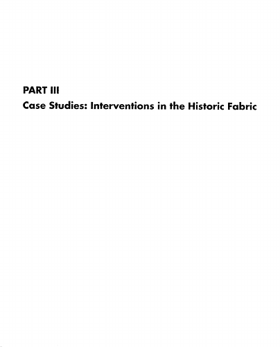 Part III [Urban Form in the Arab World]: Case Studies: Interventions in the Historic Fabric