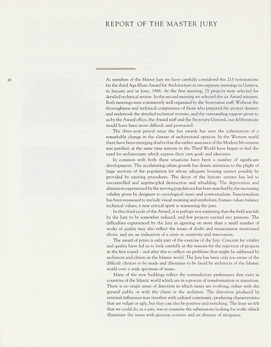 Report of the 1986 Award Master Jury