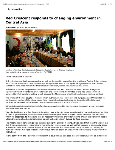 News article from the International Federation of Red Cross and Red Crescent Societies web site.
